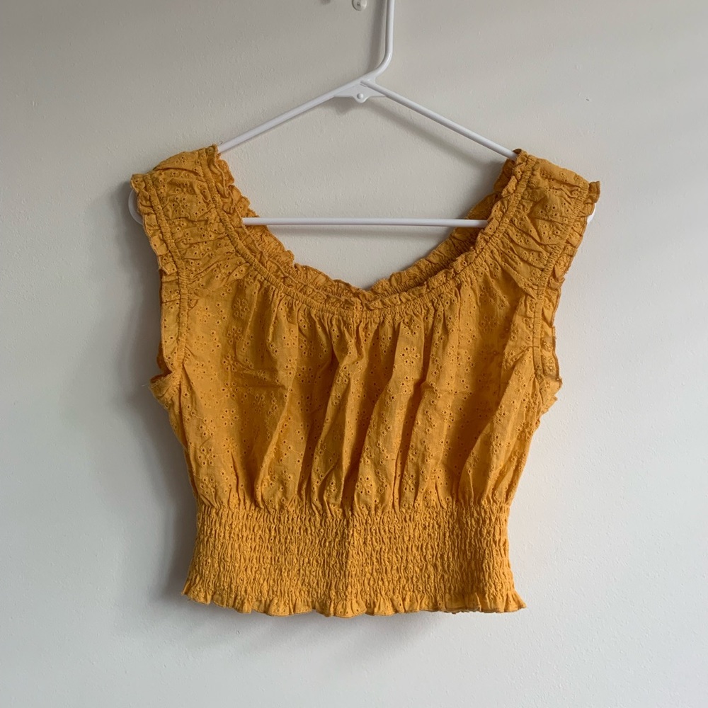 Marigold Embroidered Detail Tank Top